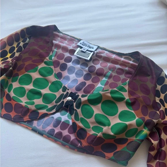 Jean Paul Gaultier Polkadot Long Sleeve Crop Top - Picture 4 of 5